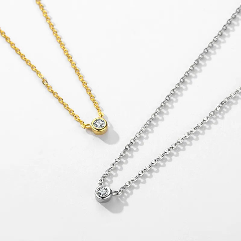 925 Silver Zircon Stackable Necklace