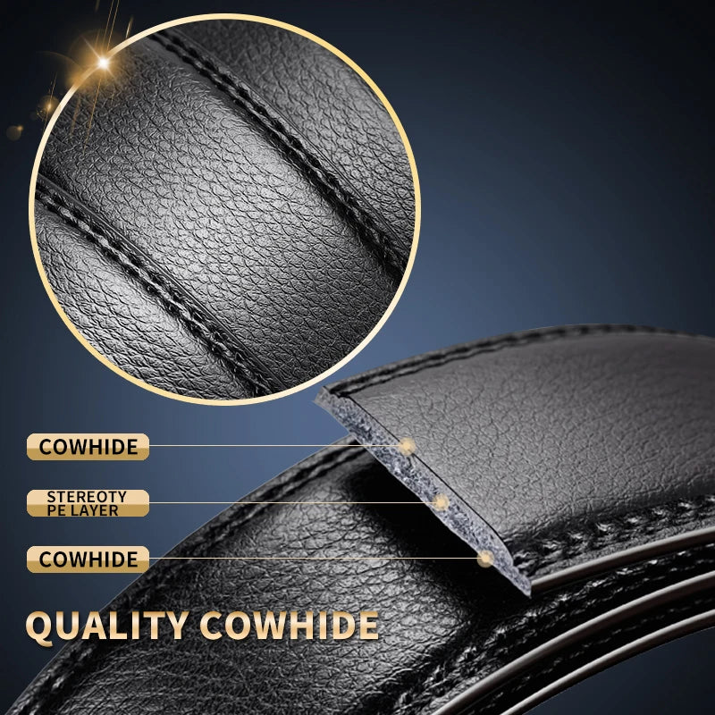 Genuine Luxury Leather Automatic Buckle Belts