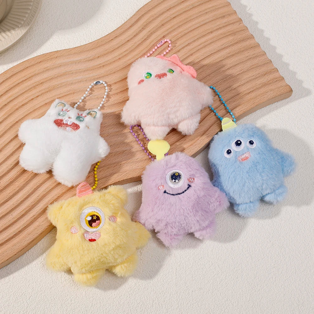 Kawaii Plush Cartoon Doll Little Monster Keychain