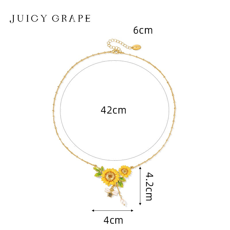 French-style Niche Bee Sunflower Chain