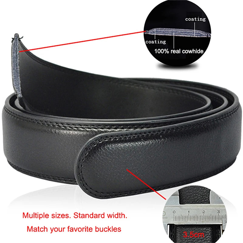 Genuine Luxury Leather Automatic Buckle Belts