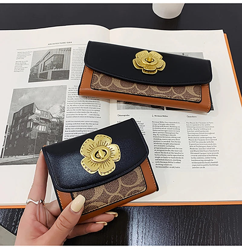 Luxury Short Wallets Coin PU Leather