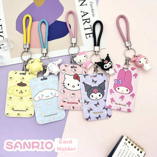 Kawaii Sanrio Anime Keychain  Card Holder Lanyard