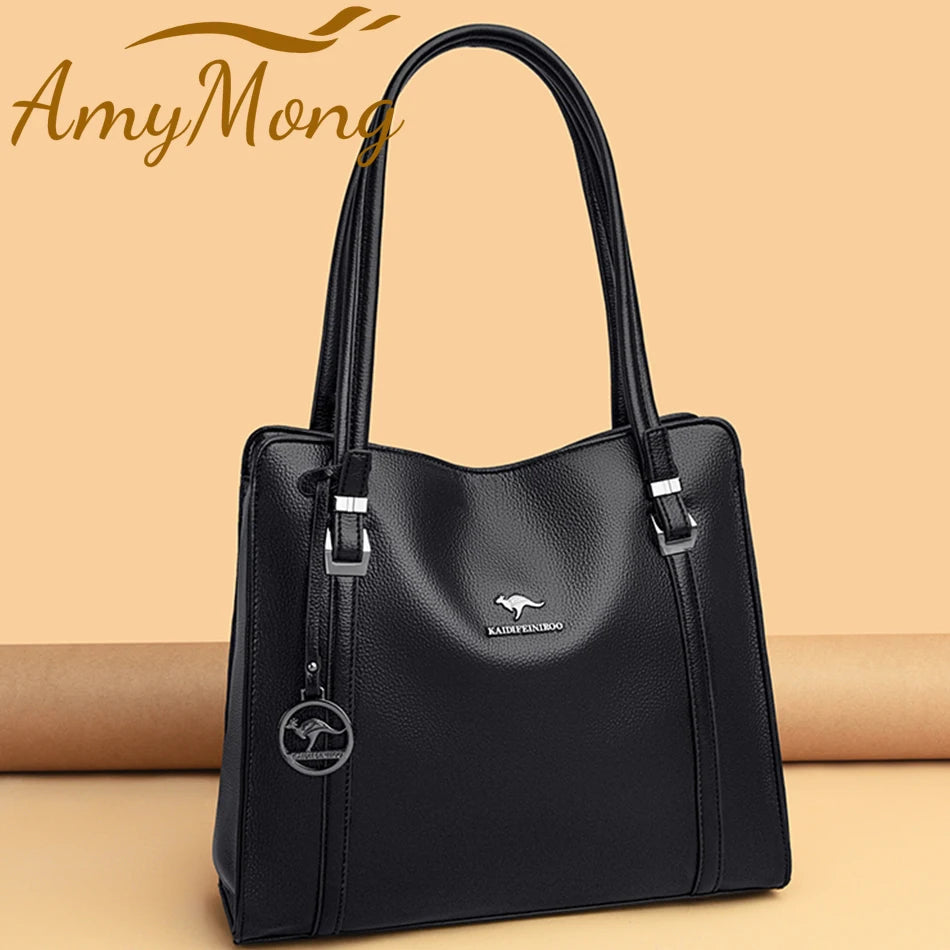 Luxury Leather Shoulder Tote Bag