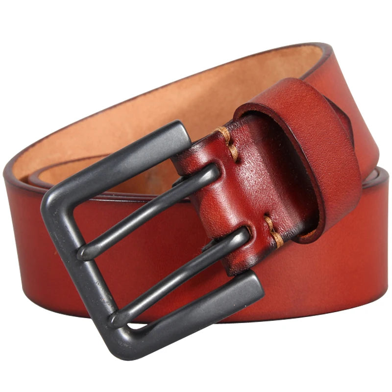 Double-hole Cowhide Leather Belt