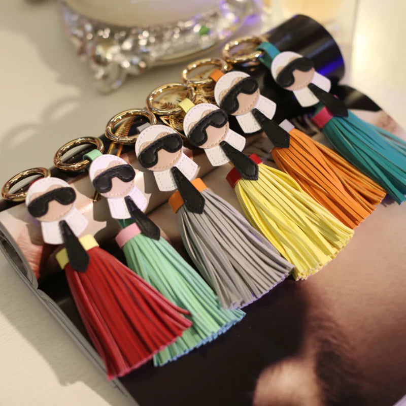 PU Leather Tassel Keychain