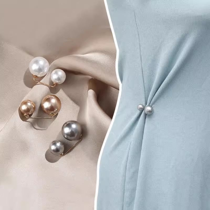 Double Pearl Brooch Charm Safety Pin