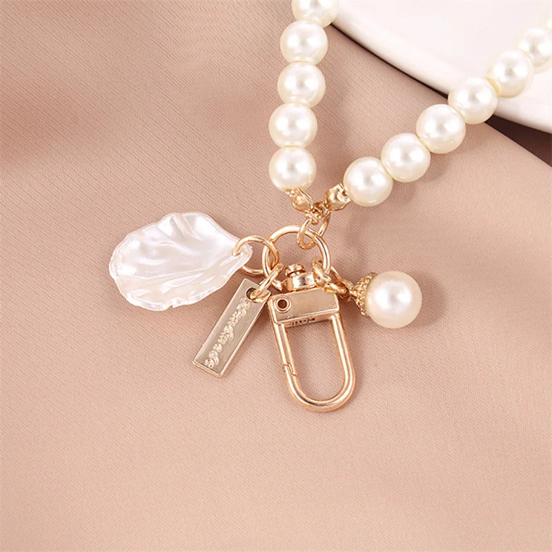 Elegant Pearl Link Chain Keychains