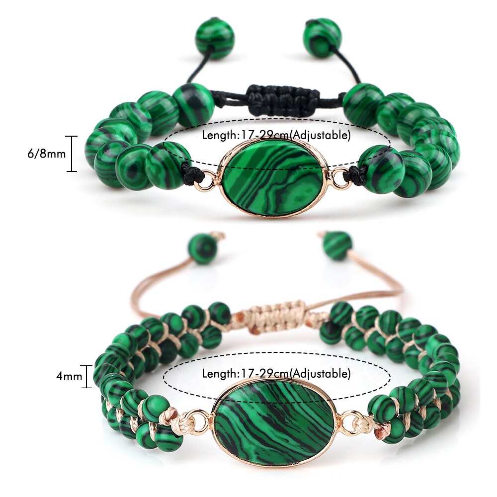 Beaded Charm Green Stone Bangles