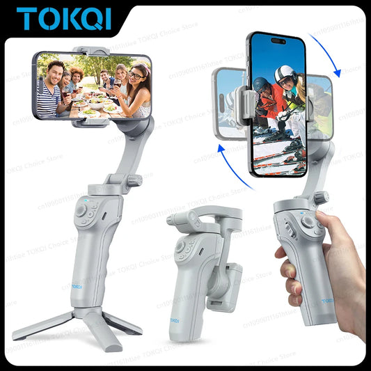 TOKQI M01 3-Axis Anti-Shake Handheld Gimbal Phone Tripod