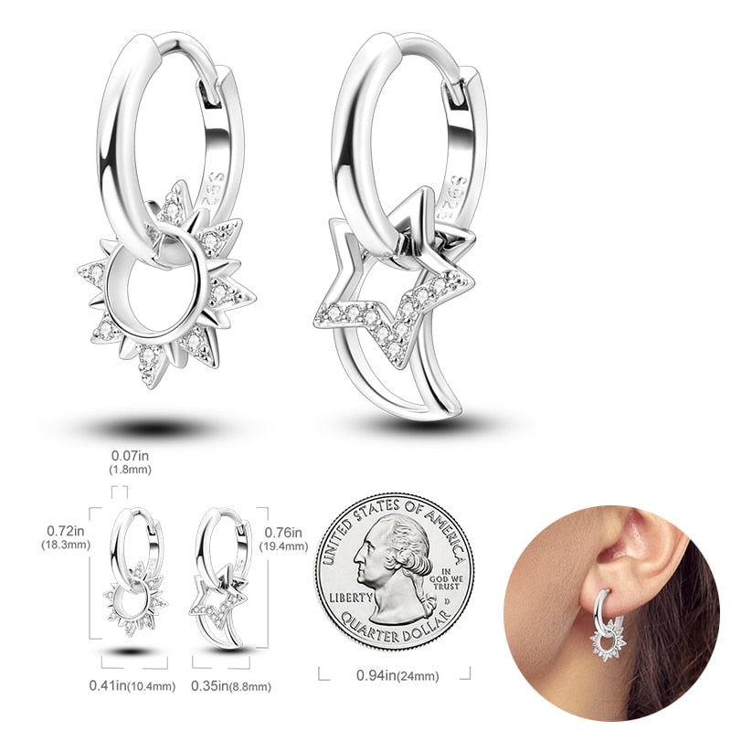 925  Silver Charm Double Earrings