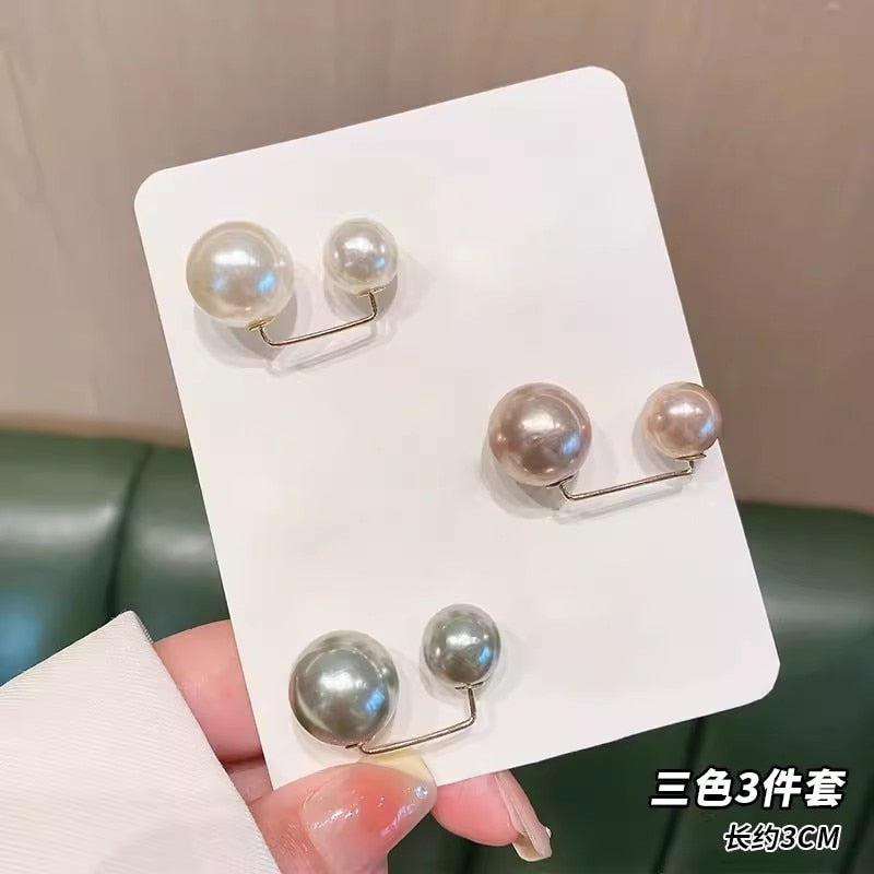 Double Pearl Brooch Charm Safety Pin