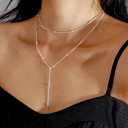 925 Silver Double Layer Necklace