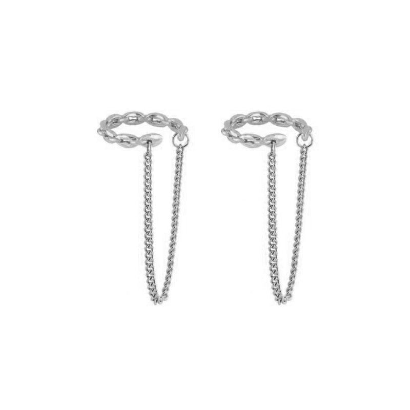 Boho Zircon Clip Stud Hoop Earrings