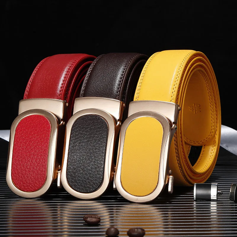 Automatic Buckle Leather Belts