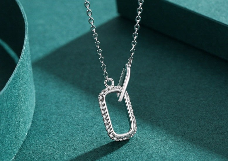 Clear CZ Necklace 925 Silver Chain