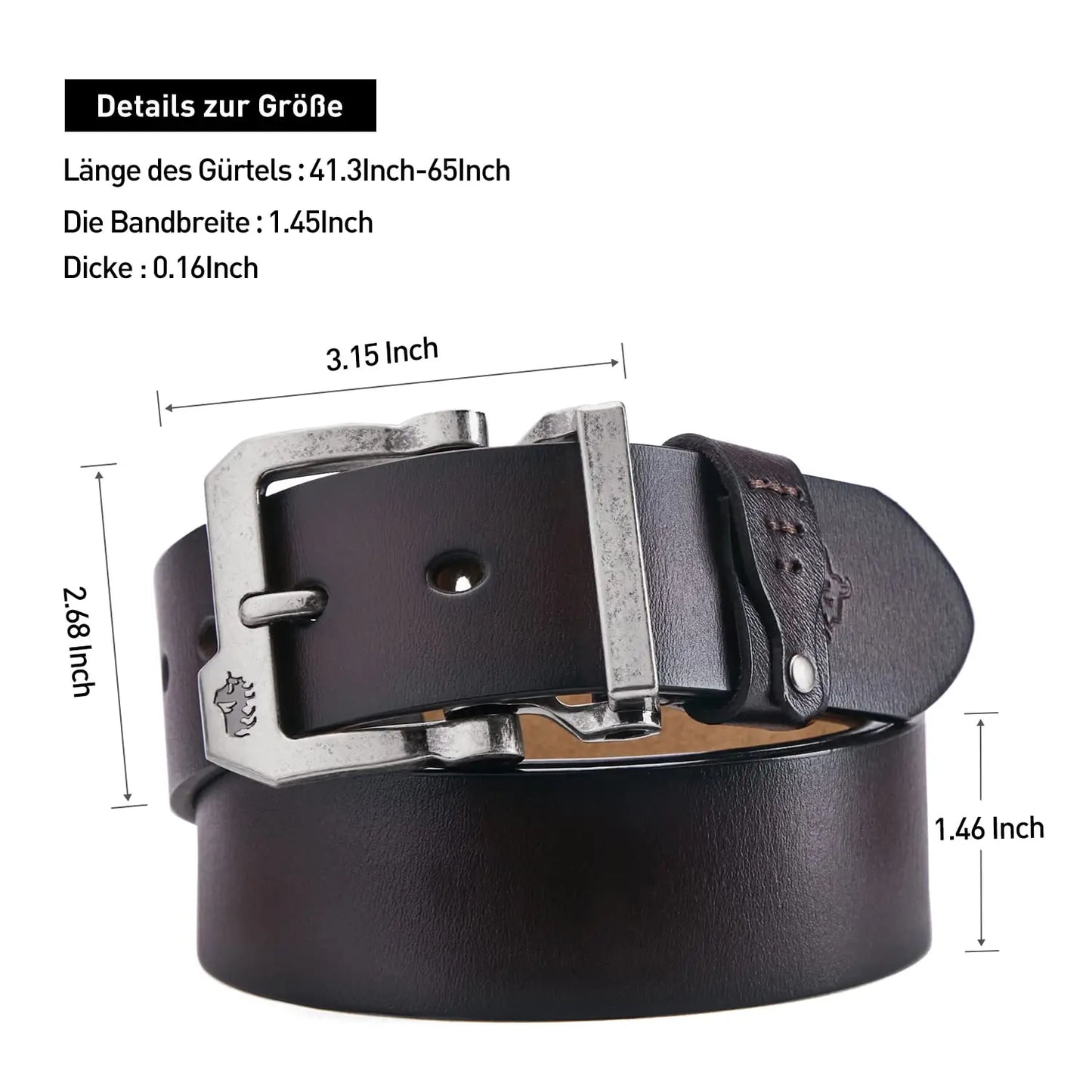 BISON Leather Strap Pin Buckle Belts