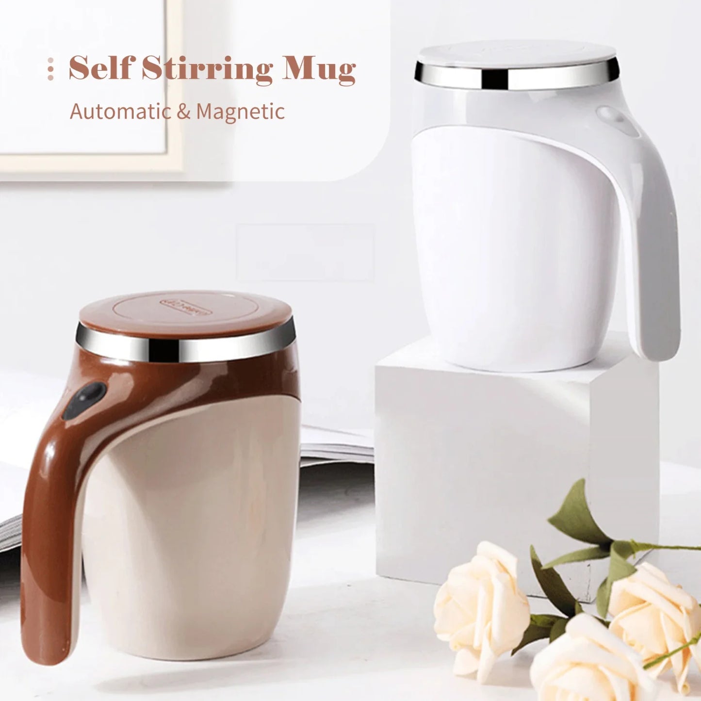 380mL Self Stirring Mug with Lid Automatic  Stirring Coffee Cup