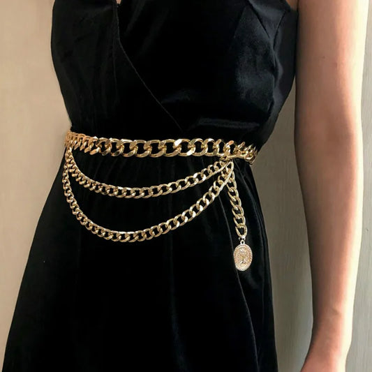 Tassel Gold Silver Chain Belt For Women