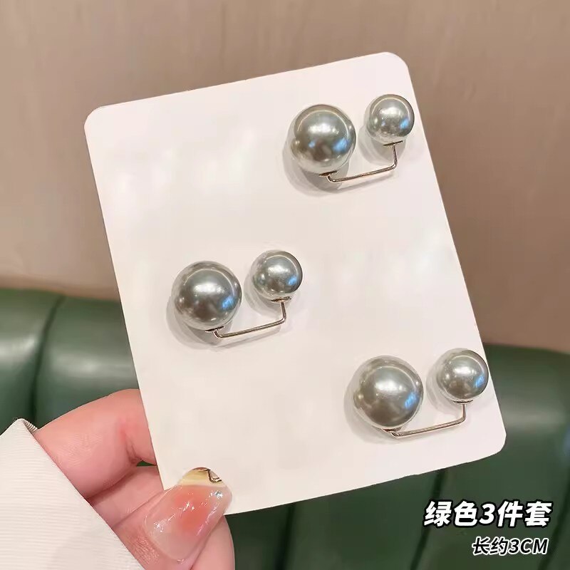 Double Pearl Brooch Charm Safety Pin