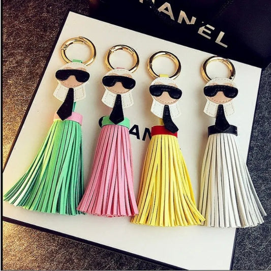 PU Leather Tassel Keychain