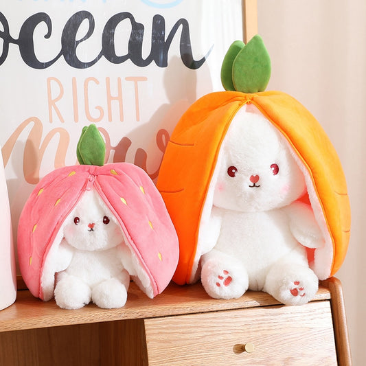 Kawaii Fruit Bunny Carrot Strawberry Plush