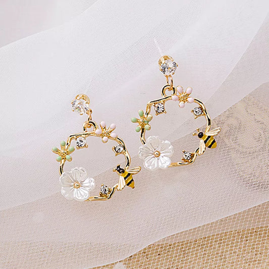 Korean Crystal Zircon Bee Butterfly Earring