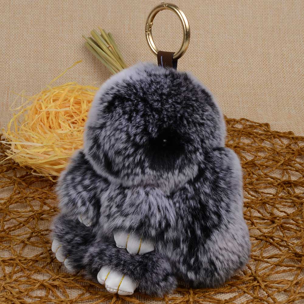 Bunny Pendant Rex Fur Keychain