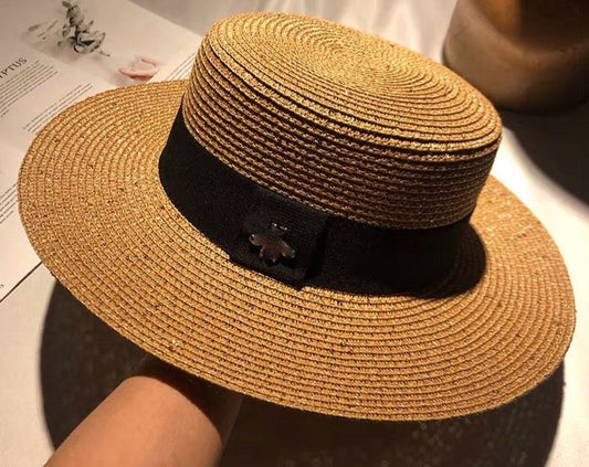 Straw - Retro Gold Braided-Loose Hat