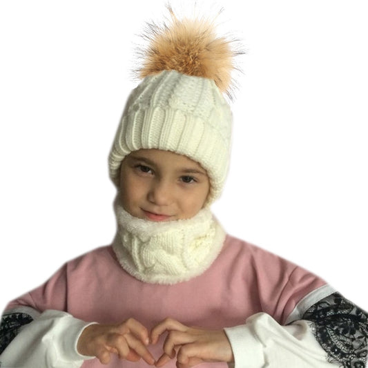 Kids Winter Hat Scarf Set